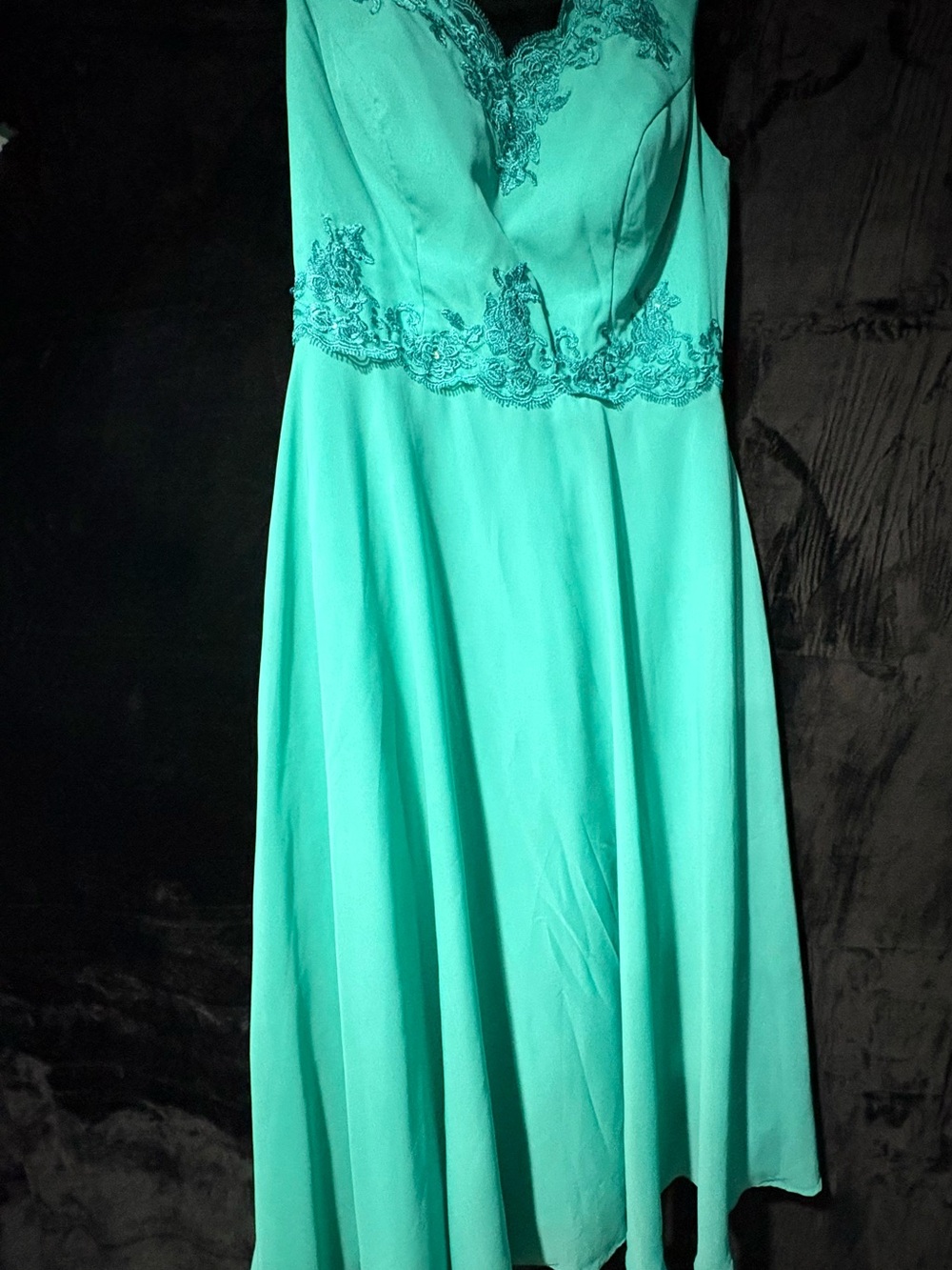 Sleeveless Teal Lace-Trim Midi Dress - Women